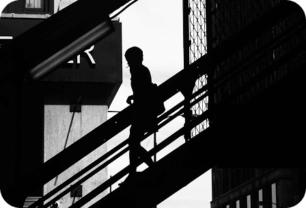 Silhouette on stairs